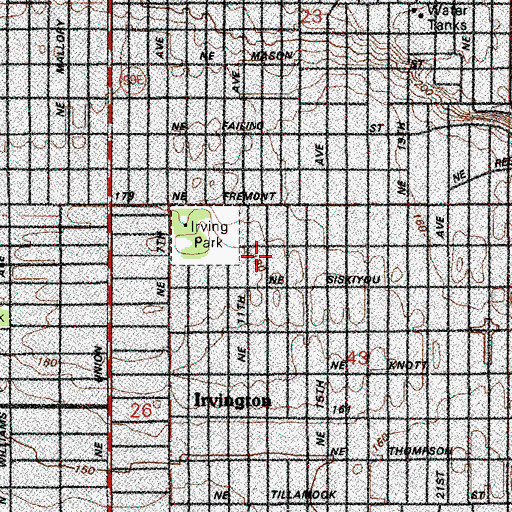 Topographic Map of Klickitat Mall, OR
