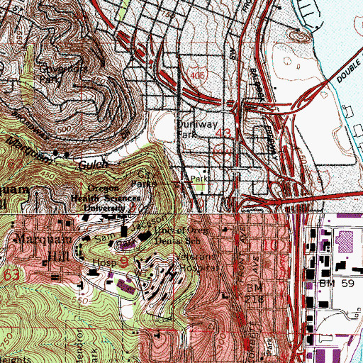 Topographic Map of Lair Hill City Park, OR