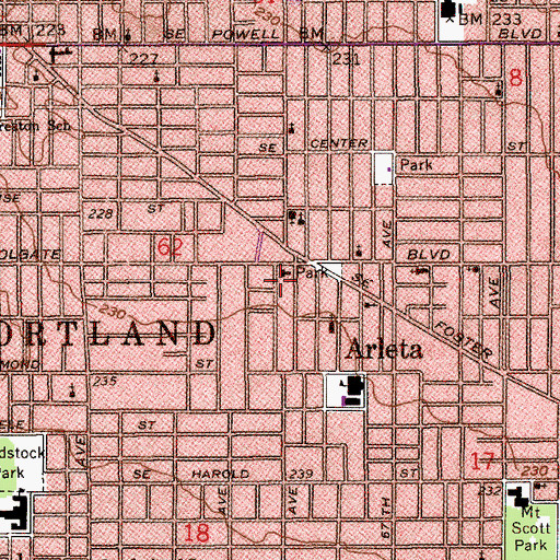 Topographic Map of Laurelwood City Park, OR