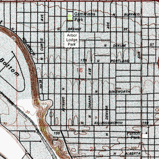 Topographic Map of Omaha Parkway, OR