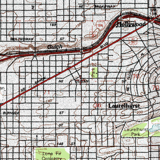 Topographic Map of Oregon Park, OR