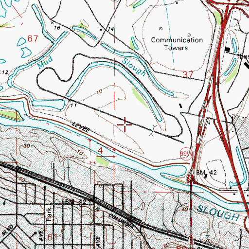 Topographic Map of Portland International Raceway Dragstrip and Road Course, OR
