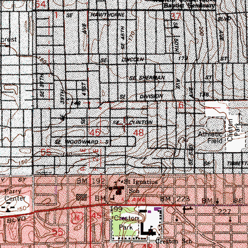 Topographic Map of Richmond Natural Area, OR