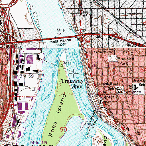 Topographic Map of Riverside Property, OR