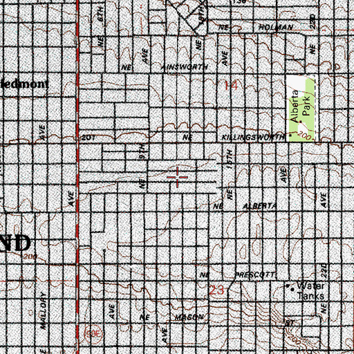 Topographic Map of Roselawn City Park, OR