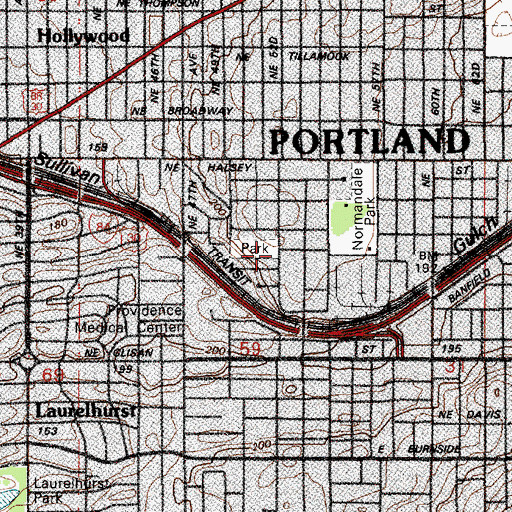 Topographic Map of Rosemont Bluff Natural Area, OR