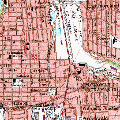 Topographic Map of Sckavone Stadium, OR
