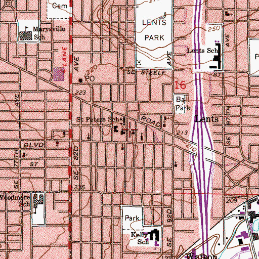 Topographic Map of Springwater on the Willamette, OR