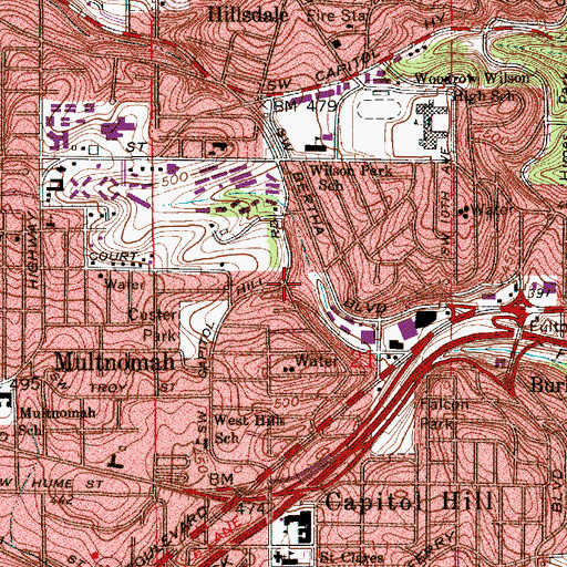 Topographic Map of Stephens Creek Natural Area, OR