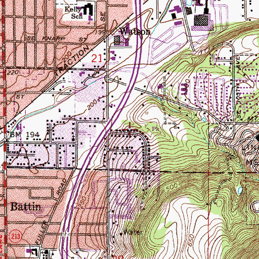 Topographic Map of Tenino Property, OR