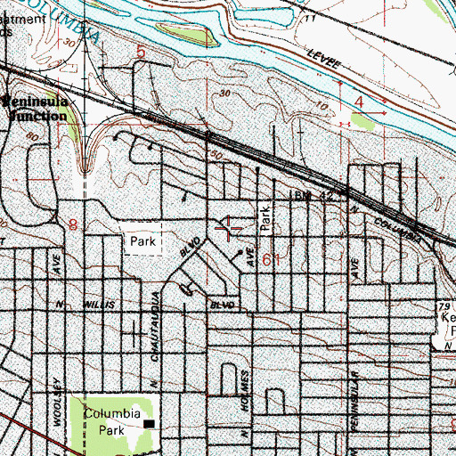Topographic Map of Trenton City Park, OR