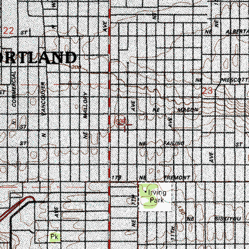 Topographic Map of Two Plum City Park, OR