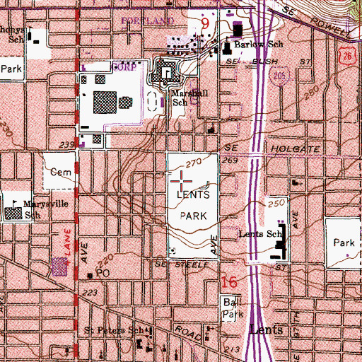 Topographic Map of Walker Stadium, OR