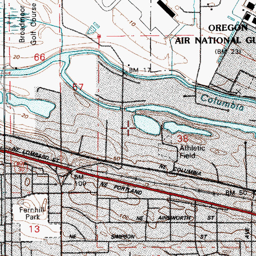 Topographic Map of Whitaker Ponds Natural Area, OR