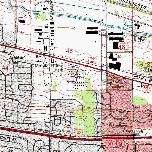 Topographic Map of Wilkes City Park, OR