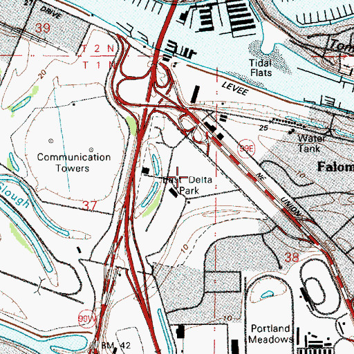 Topographic Map of William V Owens Sports Complex, OR