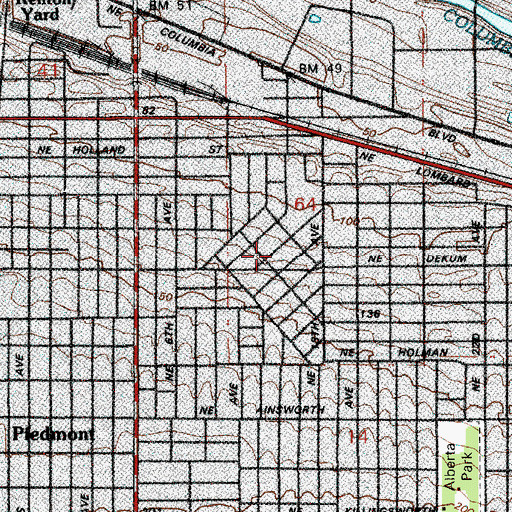 Topographic Map of Woodlawn City Park, OR