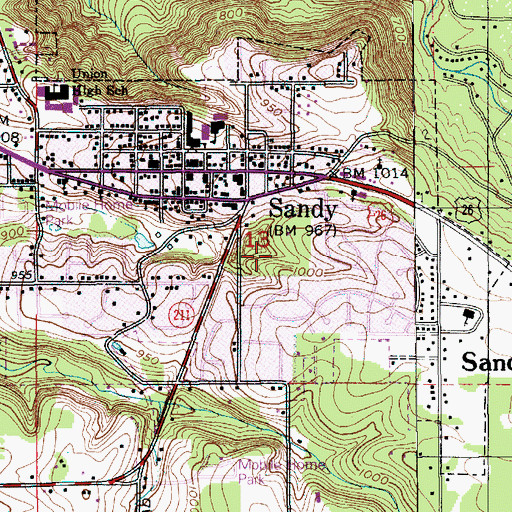 Topographic Map of Meinig Memorial Park, OR