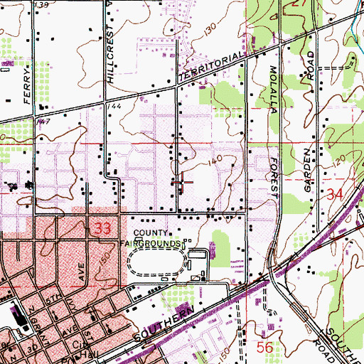 Topographic Map of Maple Street City Park, OR