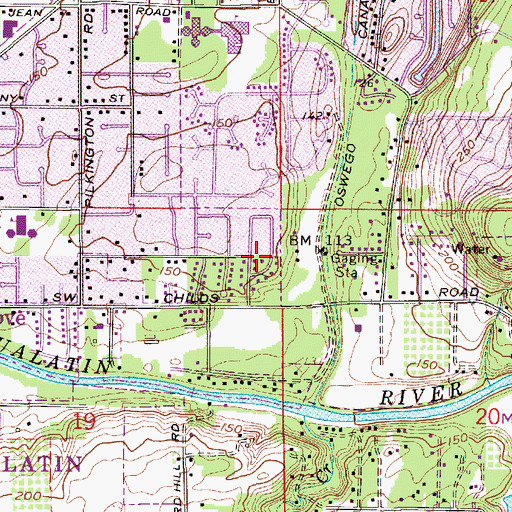 Topographic Map of Bryant Woods Nature Park, OR