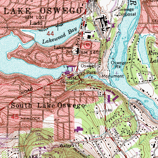 Topographic Map of George Rogers City Park, OR