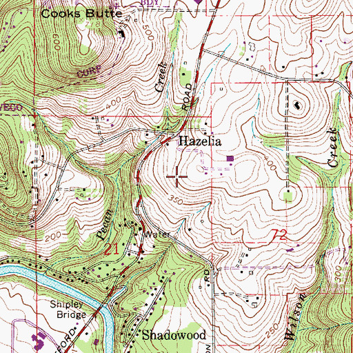 Topographic Map of Greentree City Park, OR