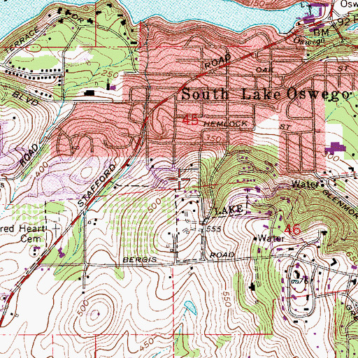 Topographic Map of Aspen City Park, OR