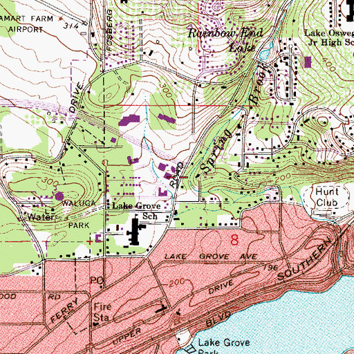Topographic Map of Pennington City Park, OR