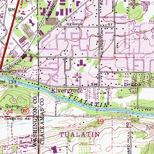 Topographic Map of Pilkington City Park, OR