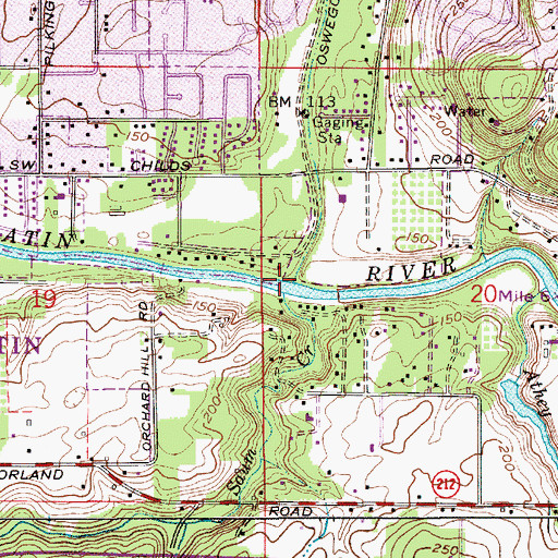 Topographic Map of River Run City Park, OR