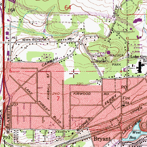 Topographic Map of Waluga Park West, OR