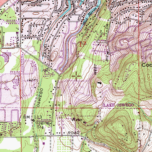 Topographic Map of Westridge City Park, OR