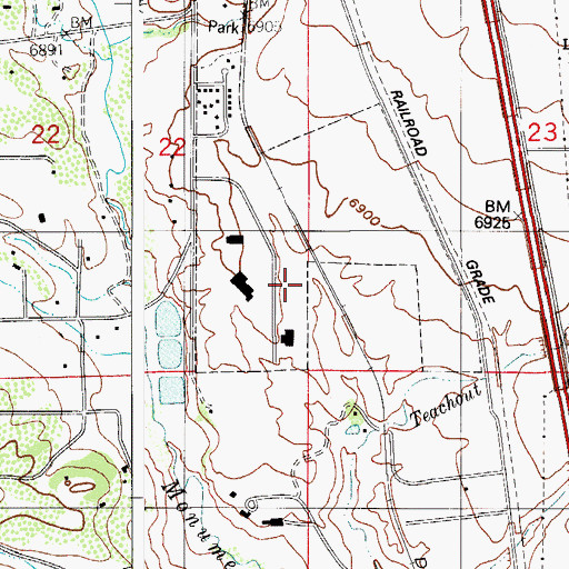 Topographic Map of KCBR-AM (Monument), CO