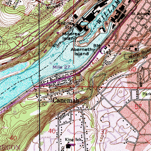 Topographic Map of Old Canemah City Park, OR