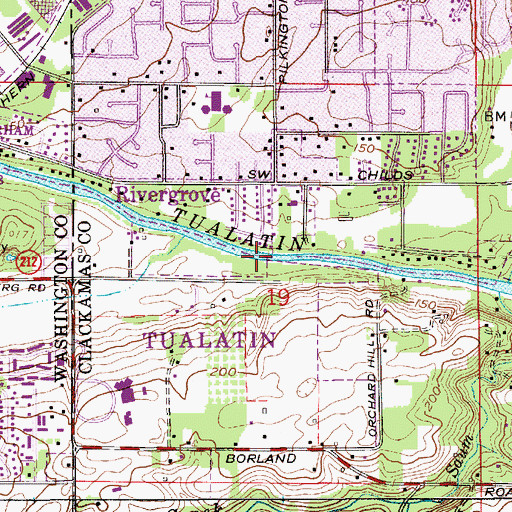 Topographic Map of Rivergrove City Boat Ramp, OR