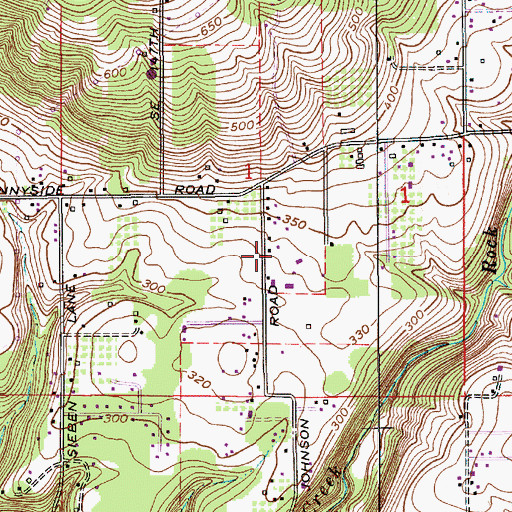 Topographic Map of Ashley Meadows Park, OR