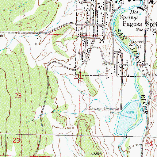 Topographic Map of KPAG-AM (Pagosa Springs), CO