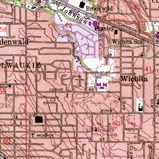 Topographic Map of Lewelling Elementary School Tennis Courts, OR