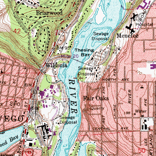 Topographic Map of Rivervilla Park, OR