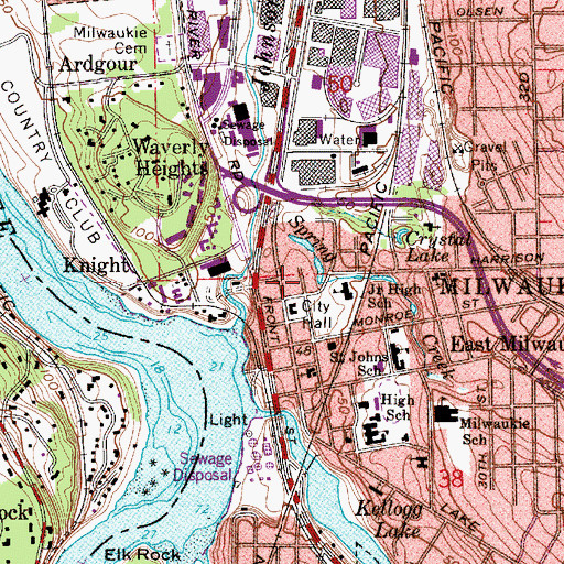 Topographic Map of Scott Park, OR