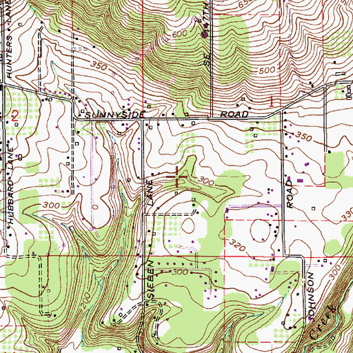 Topographic Map of Village Green Park, OR