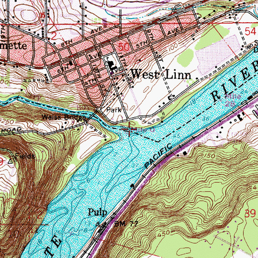 Topographic Map of Bernert Landing Boat Ramp, OR