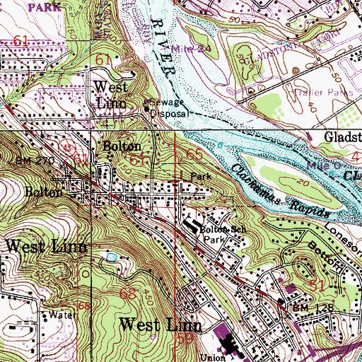 Topographic Map of Burnside Park, OR