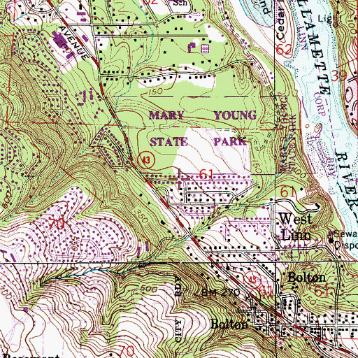 Topographic Map of Mark Lane Tot Lot, OR