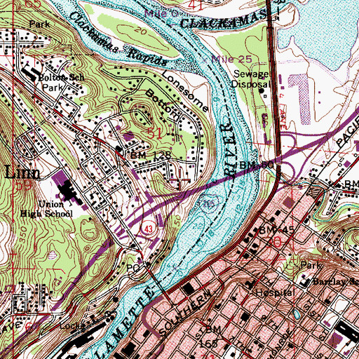 Topographic Map of McLean House, OR