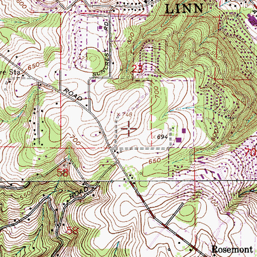 Topographic Map of Sunburst Park, OR
