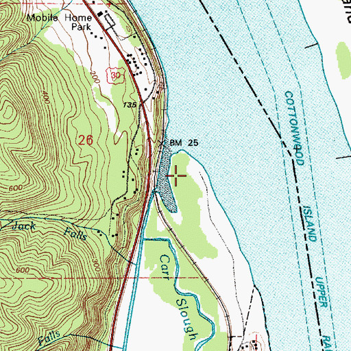 Topographic Map of Prescott Beach County Park, OR