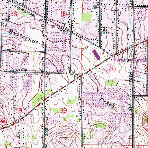 Topographic Map of Bales Wetlands Park, OR