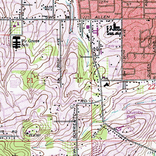 Topographic Map of Barlow Square Path, OR