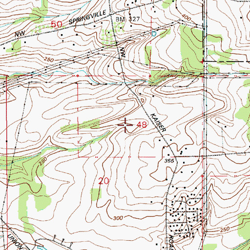 Topographic Map of Bethany Crest Park, OR